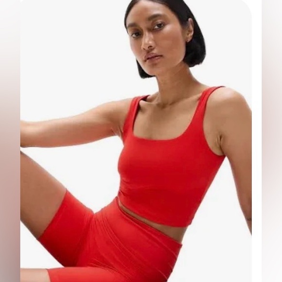 Athleta Other - NWT Athleta Transcend Square Neck Crop Cardinal Bra Size Medium A-C Cups